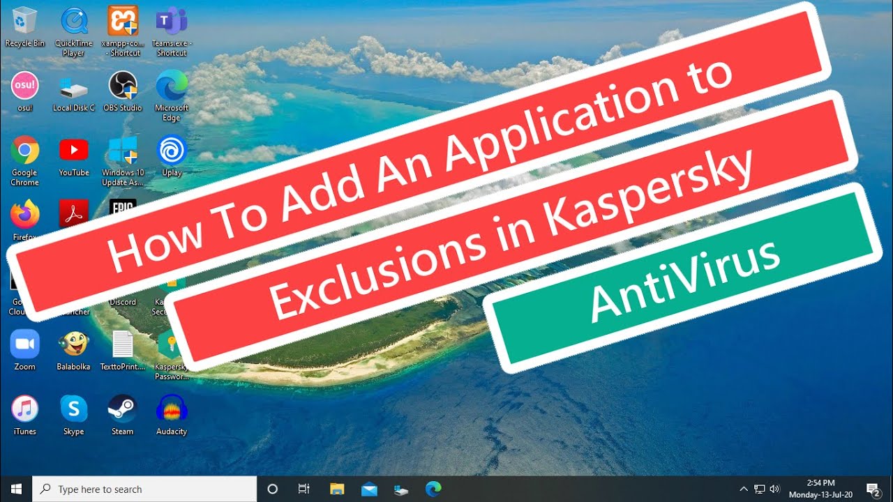 Agregar aplicación a exclusiones en Kaspersky Antivirus: tutorial