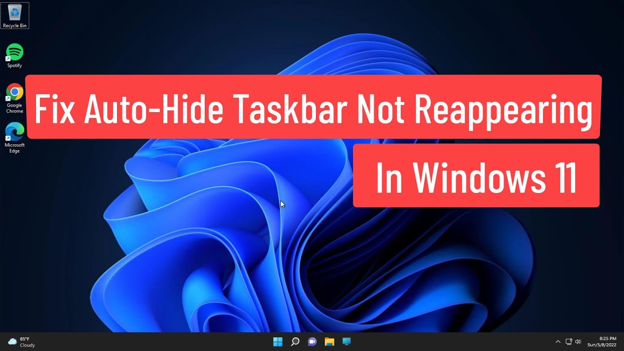 Solución para el problema de la barra de tareas que no reaparece en Windows 11