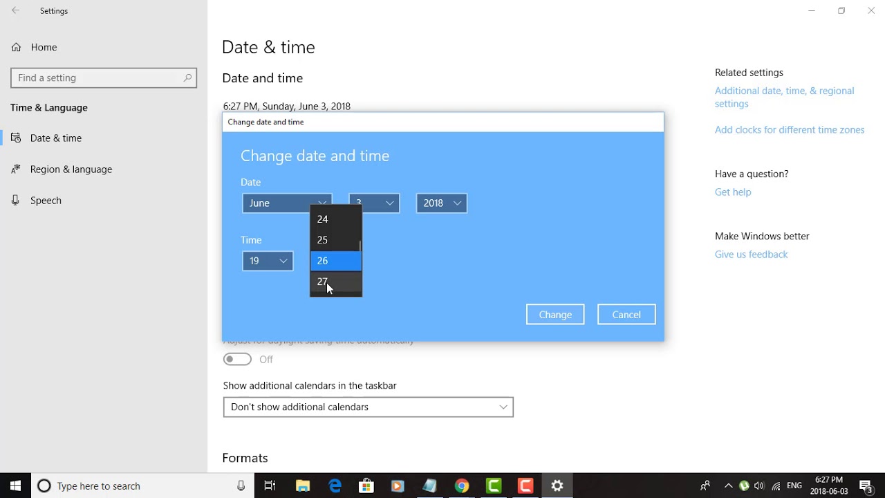 Cambiar fecha y hora en Windows 10: Tutorial.
