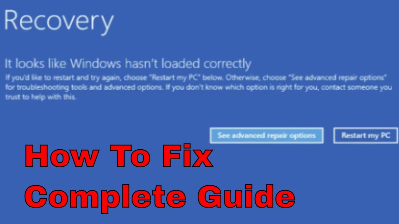 Solucionar el mensaje de error No se cargó correctamente Windows en Windows 11/10 [Solución]
