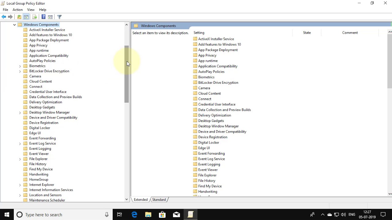 Configuraciones administradas por tu organización en Windows 10.