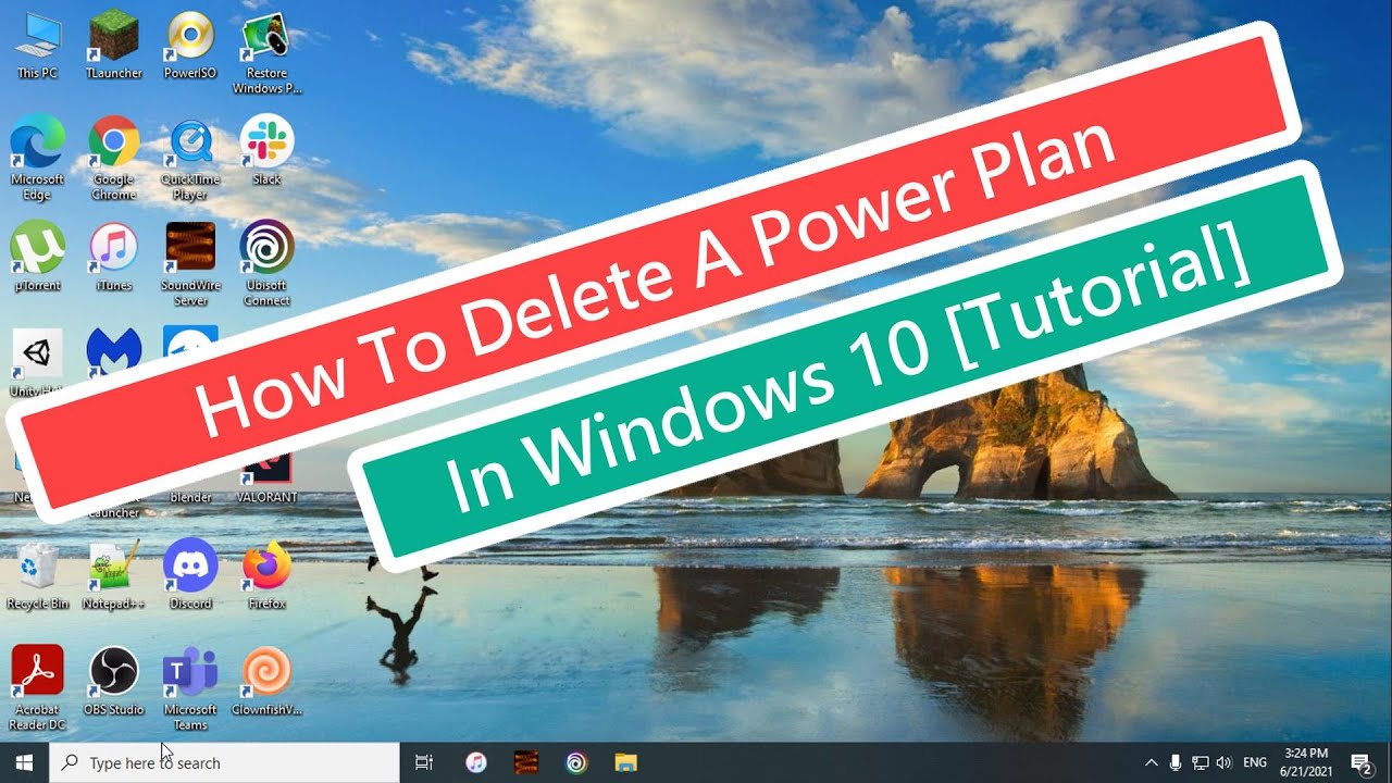 Eliminar plan de energía en Windows 10