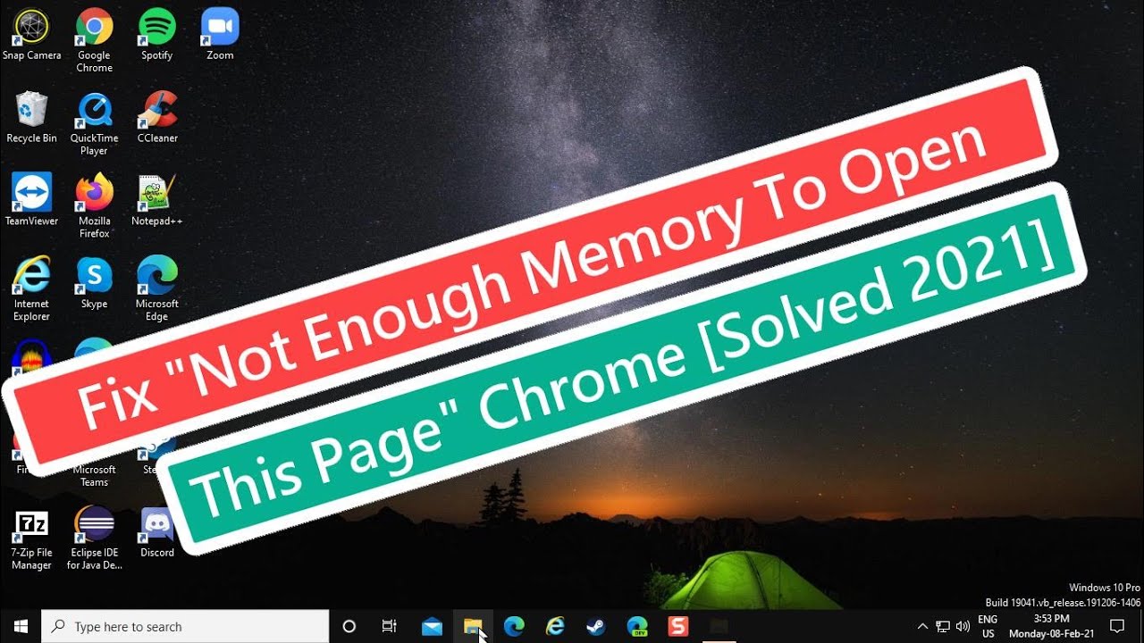 Arreglar No hay suficiente memoria para abrir esta página en Chrome [Solucionado 2021]