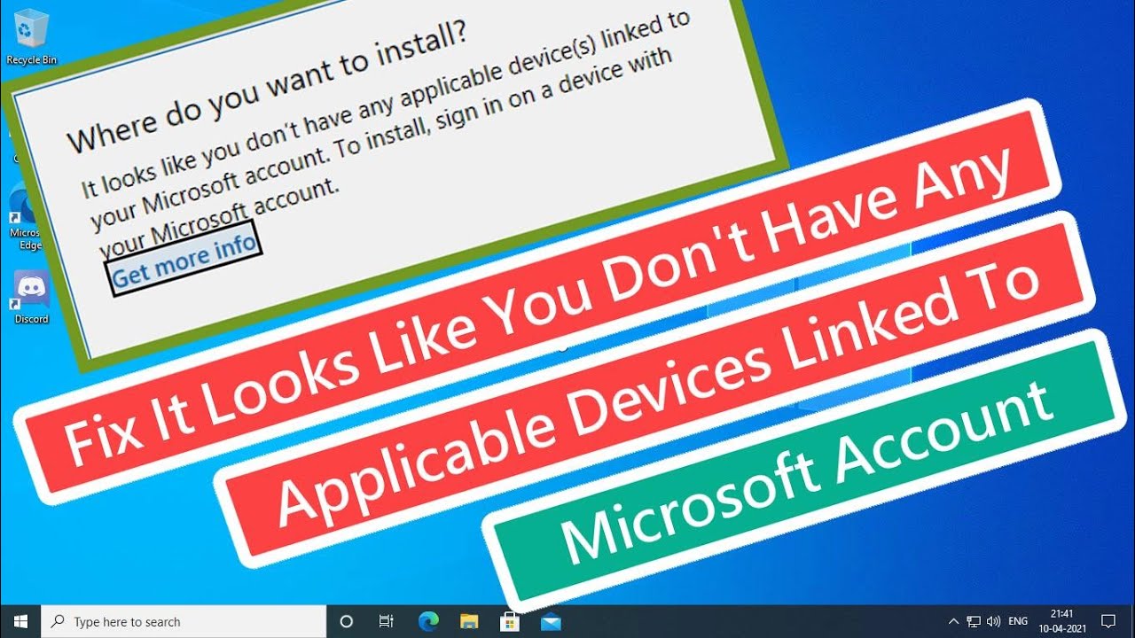 No devices linked to Microsoft Account. Fix: tutorial video
