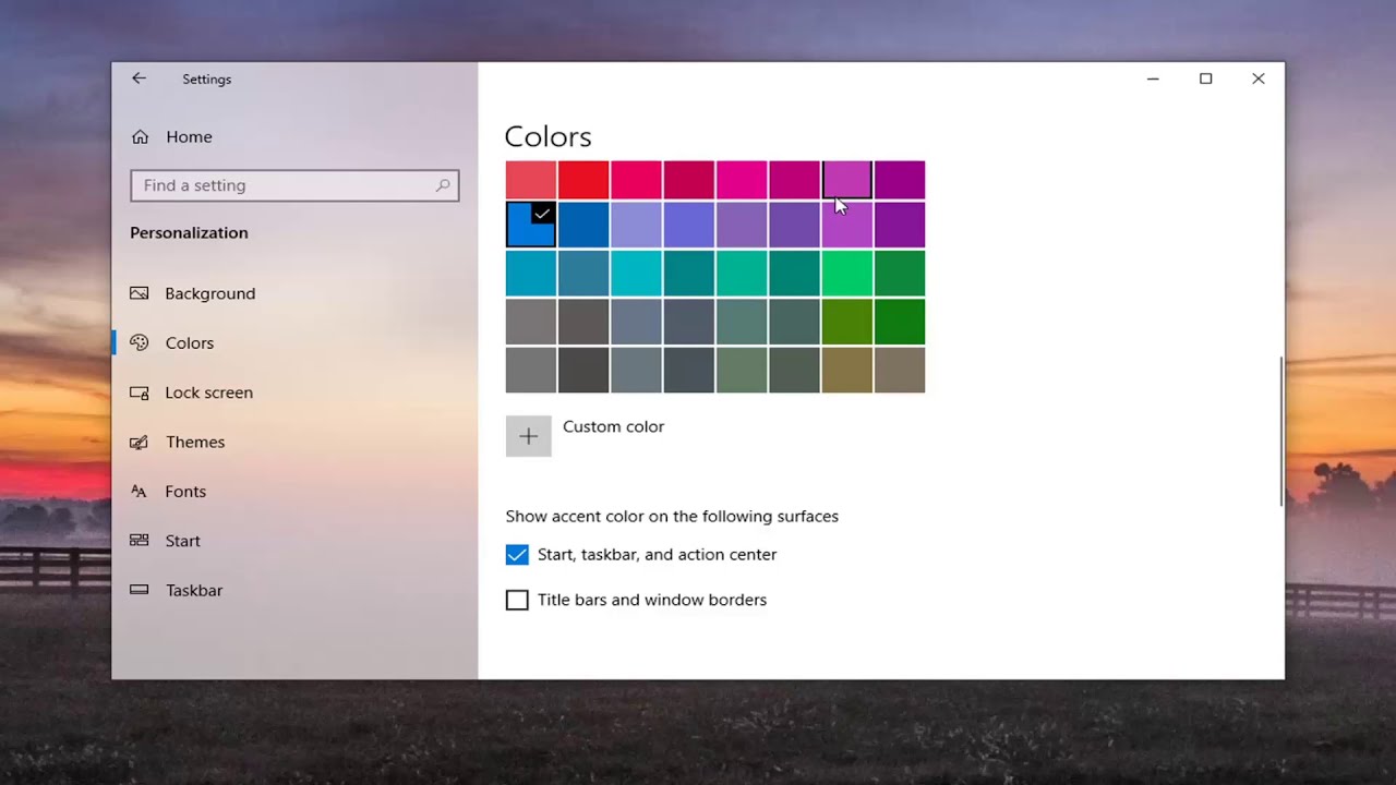 «Como cambiar el color de la barra de tareas en Windows 10»