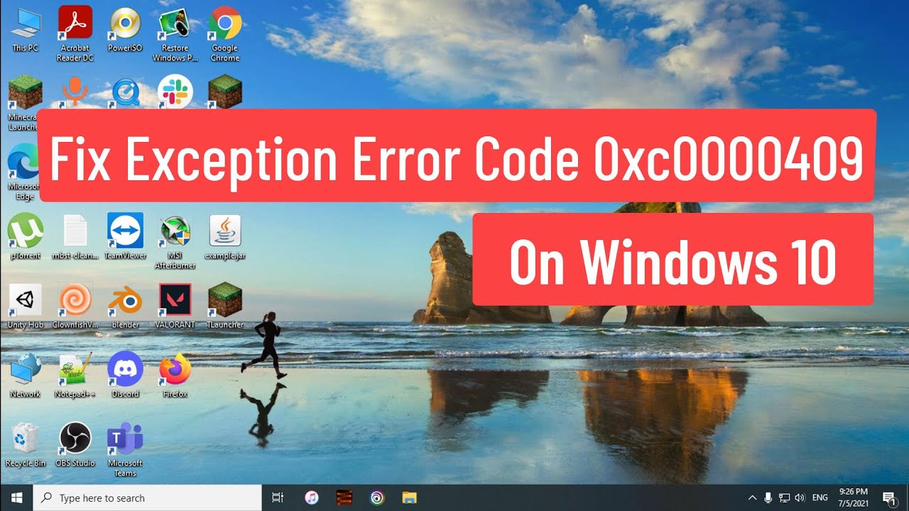 Solucionar error Exception 0xc0000409 en Windows 10