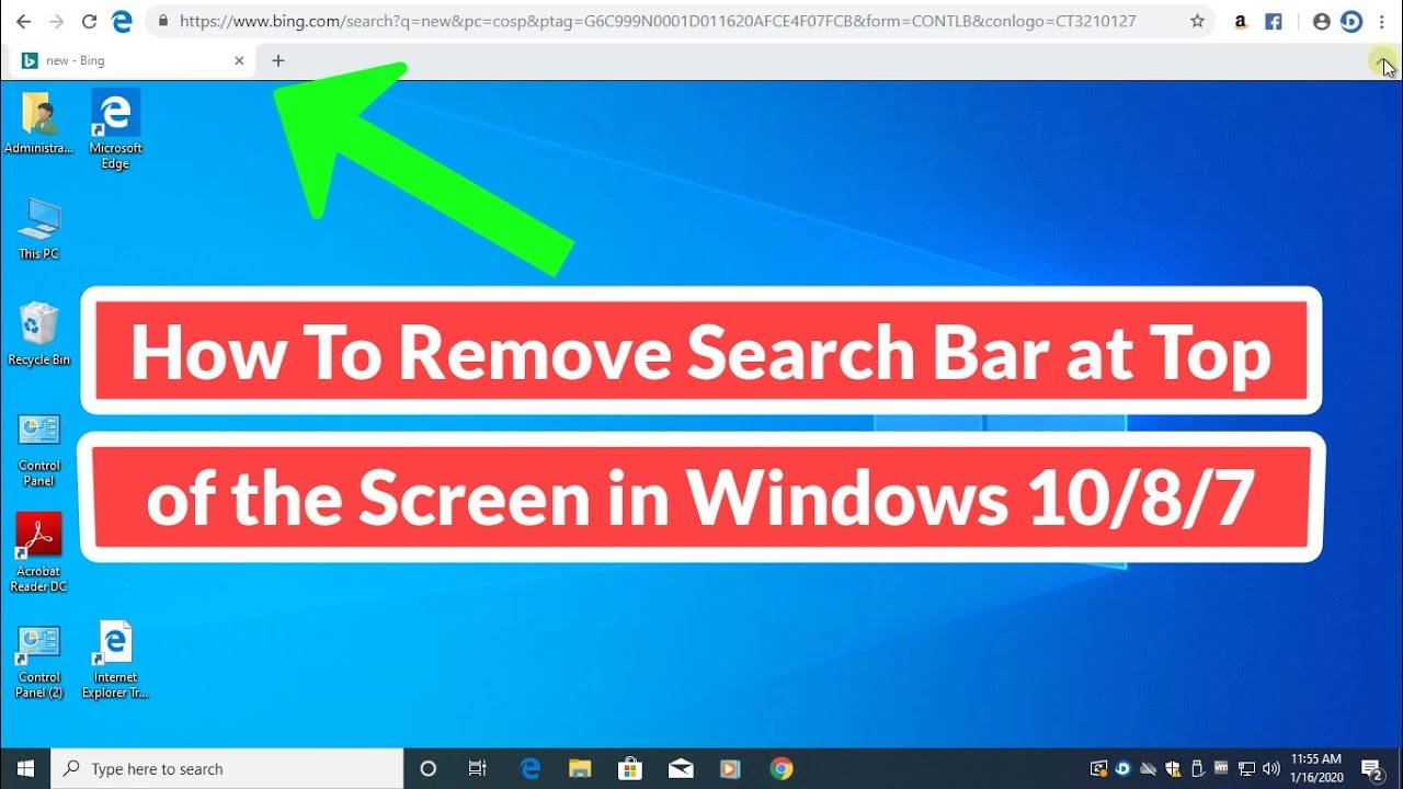 Eliminar barra de búsqueda en Windows 10/8/7