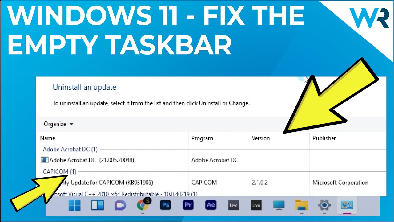Soluciones para la barra de tareas vacía en Windows 11