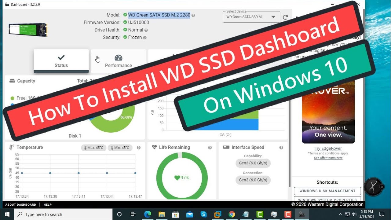 Instalación de WD SSD Dashboard en Windows 10