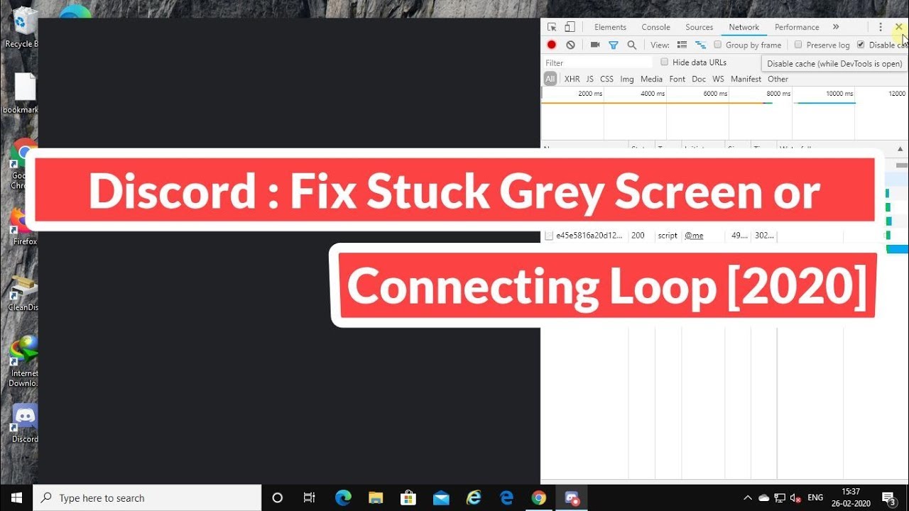 Dirección Discord: Solucionando pantalla gris o bucle de conexión [2020]