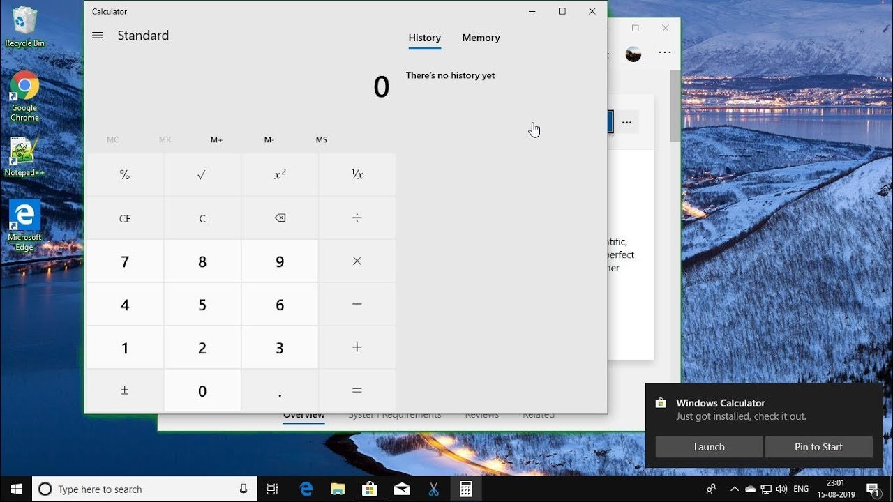 Calculadora no funciona en Windows 10