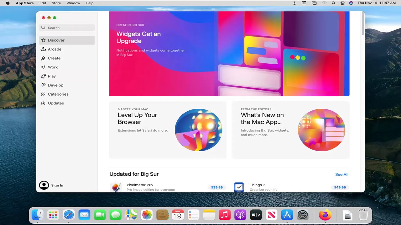 «Desactivar actualizaciones automáticas en la App Store de macOS Big Sur»