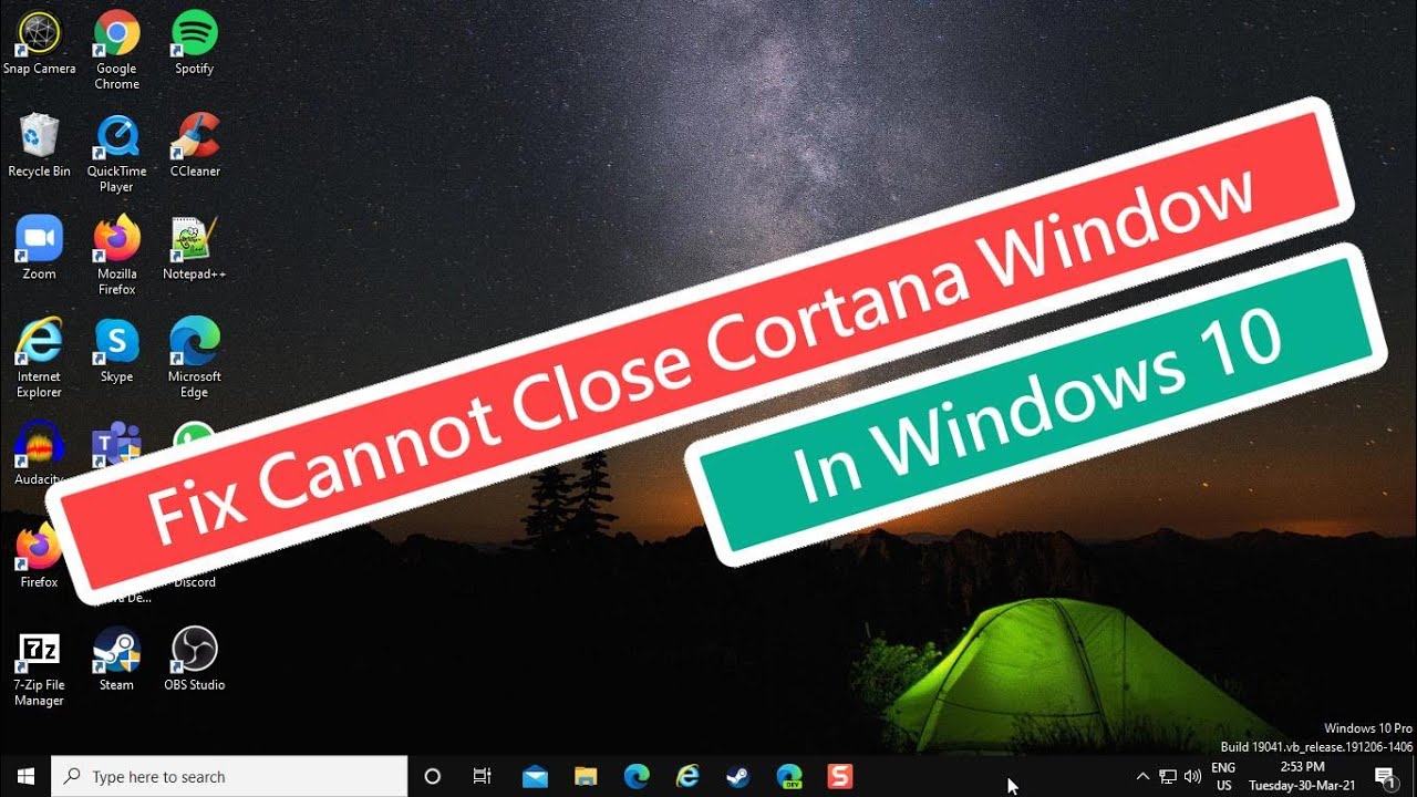 Solución para cerrar la ventana de Cortana en Windows 10
