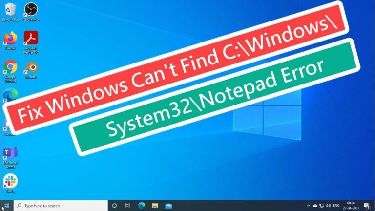 Fix Windows: Error C:WindowsSystem32Notepad - Mundowin