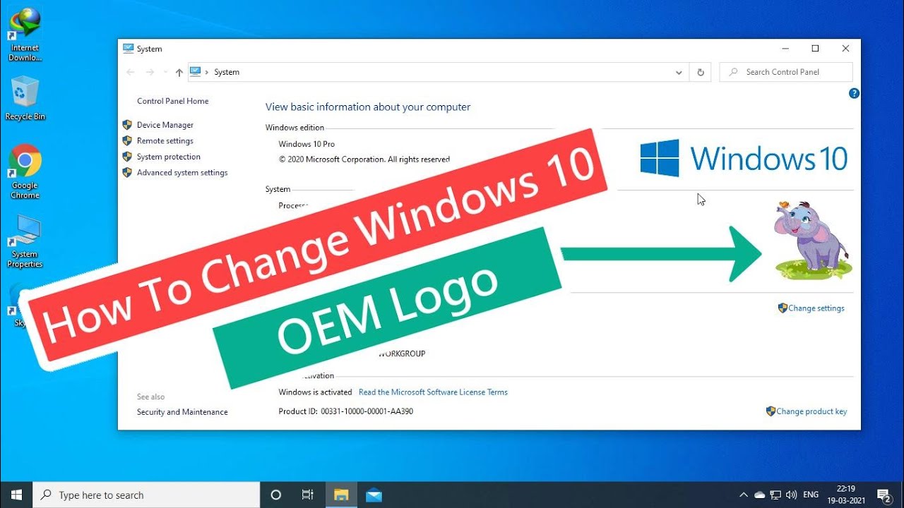 ¿Cómo cambiar el logotipo OEM en Windows 10?