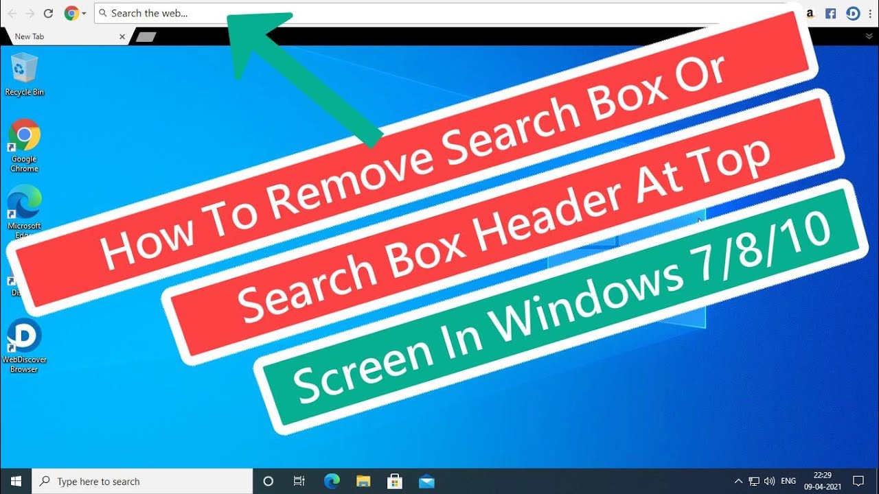 Eliminar caja de búsqueda en Windows 7/8/10