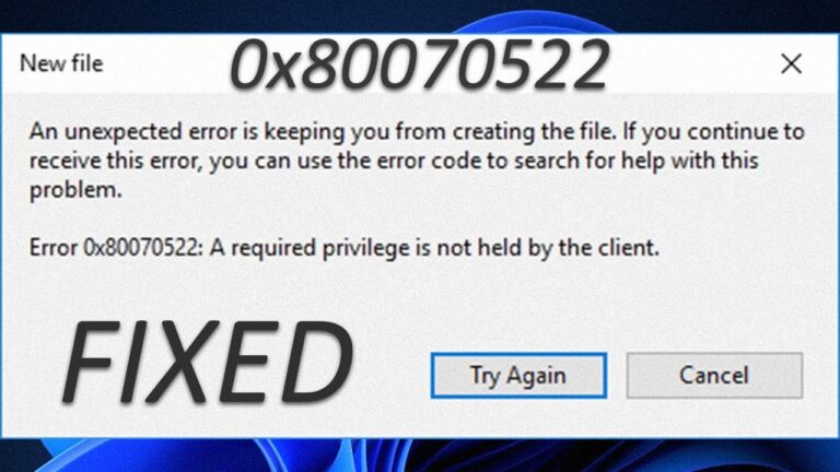 Windows Fehler 0x80070522 Dem Client Fehlt Ein Erforderliches Recht Solucionar error 0x80070522 en Windows 11: soluciones rápidas - Mundowin