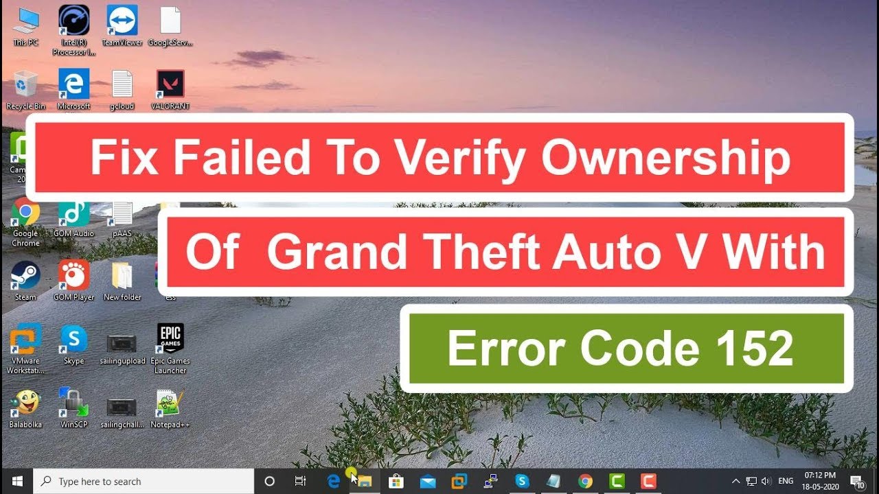Solución de error 152: Verificar propiedad de GTA V, usando Touch VPN.