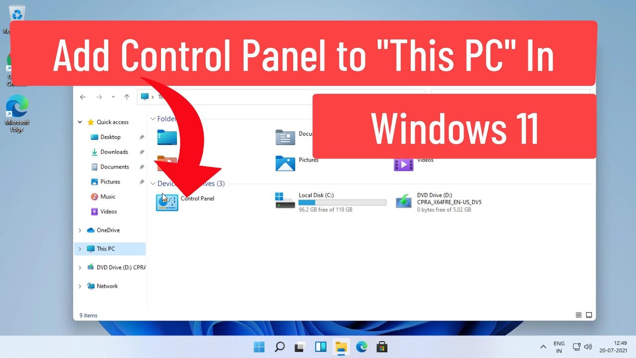 Agregar Panel de Control a ‘Este PC’ en Windows 11