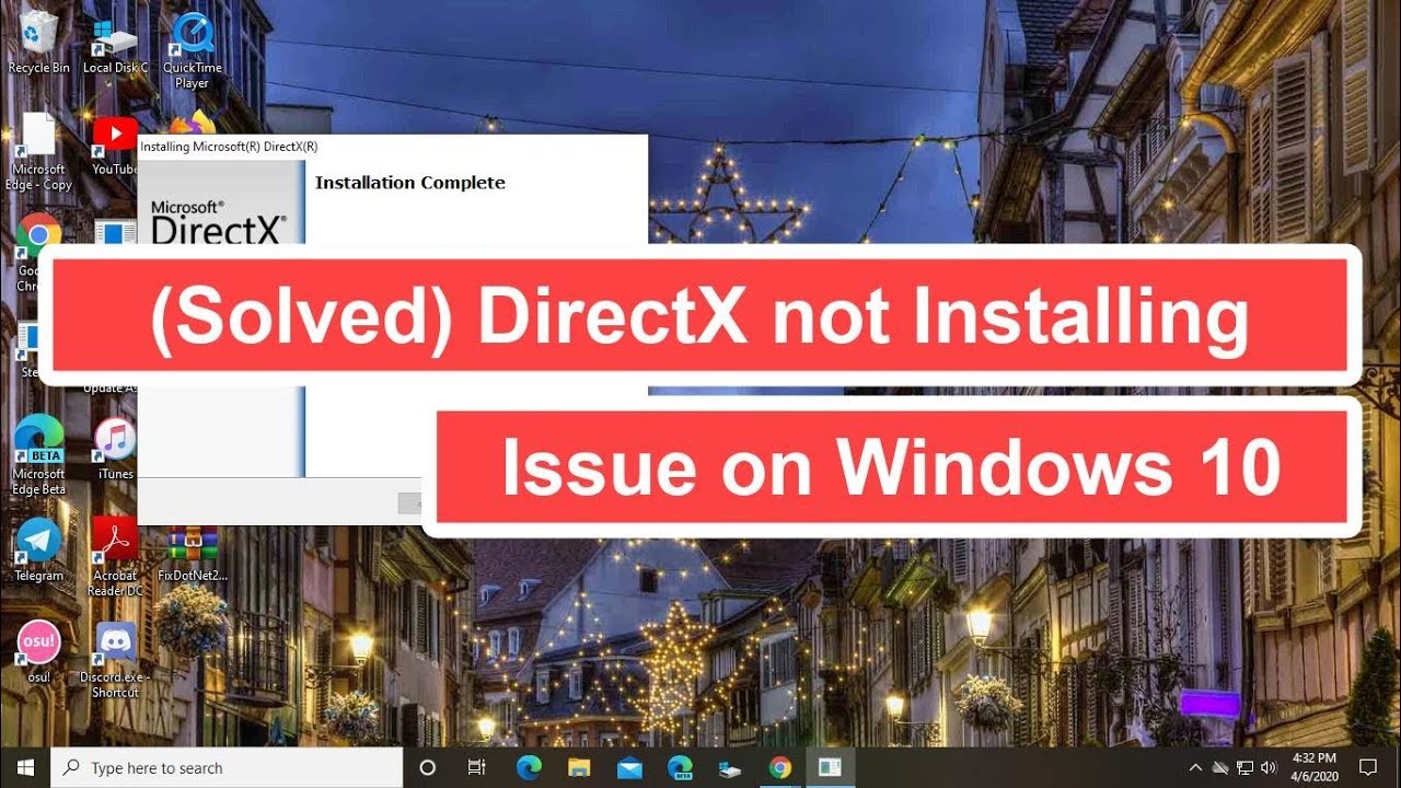 Problema de instalación de DirectX en Windows 10