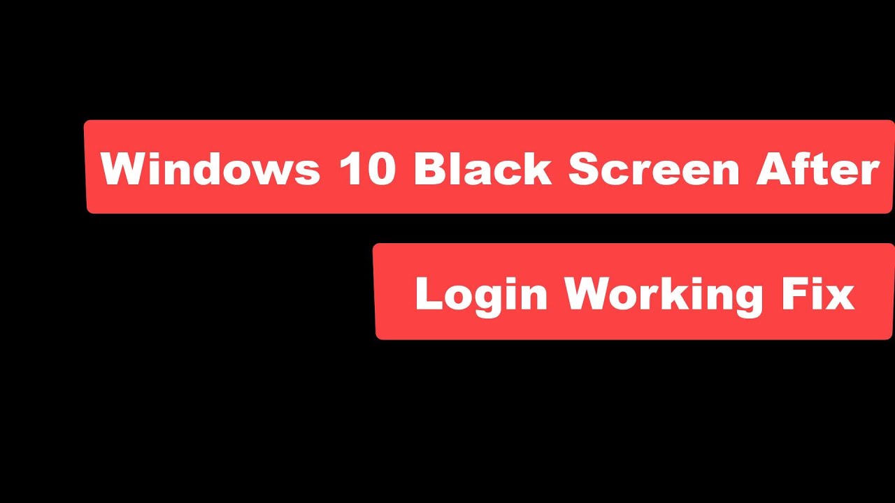 Pantalla negra en Windows 10 después de iniciar sesión