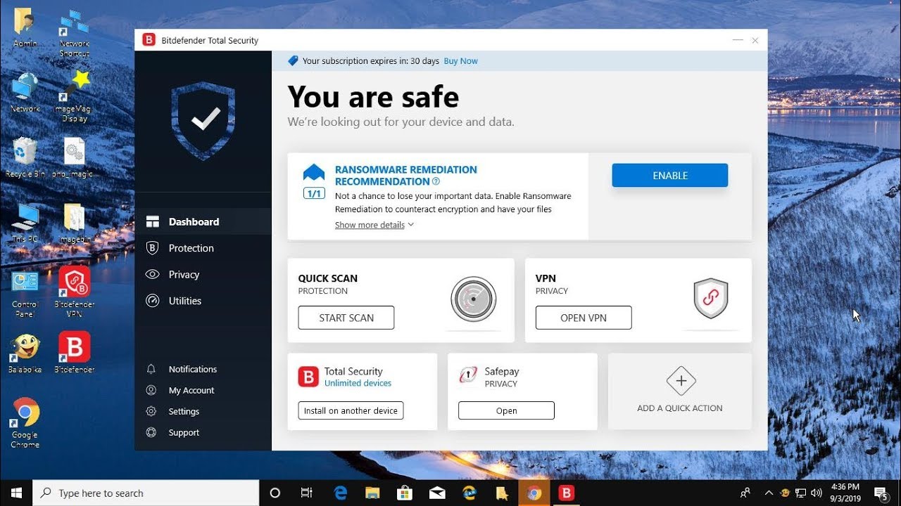 Instalar Bitdefender Total Security 2020 en Windows 10: tutorial paso a paso