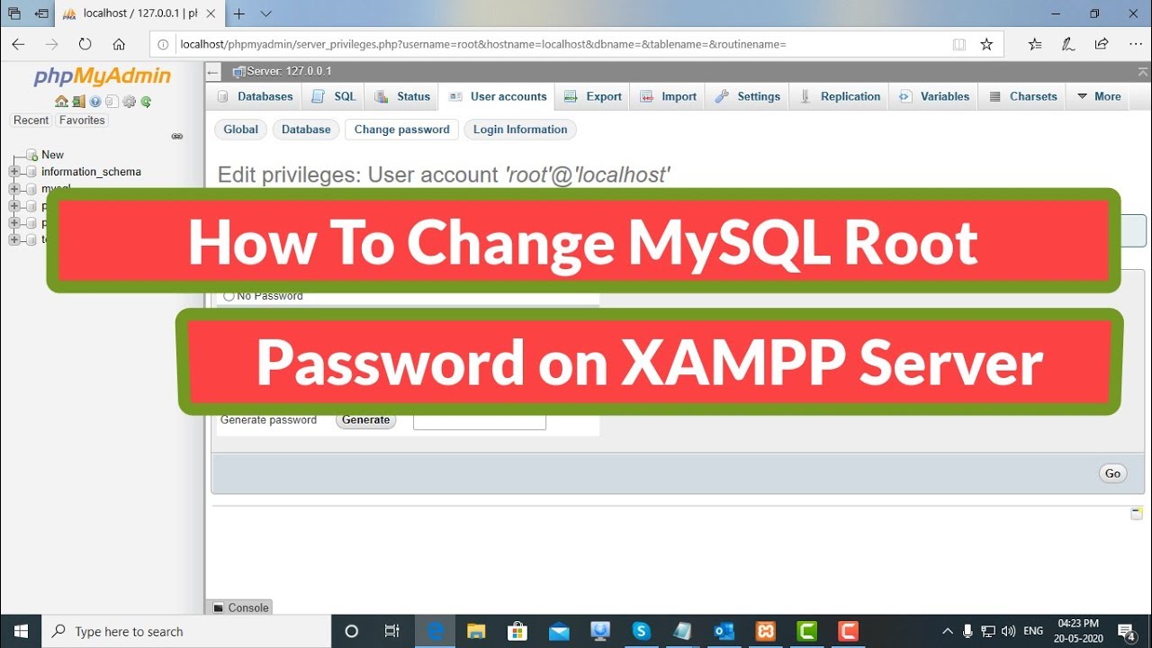 ¡Cambiar contraseña de root MySQL en XAMPP! [Tutorial]