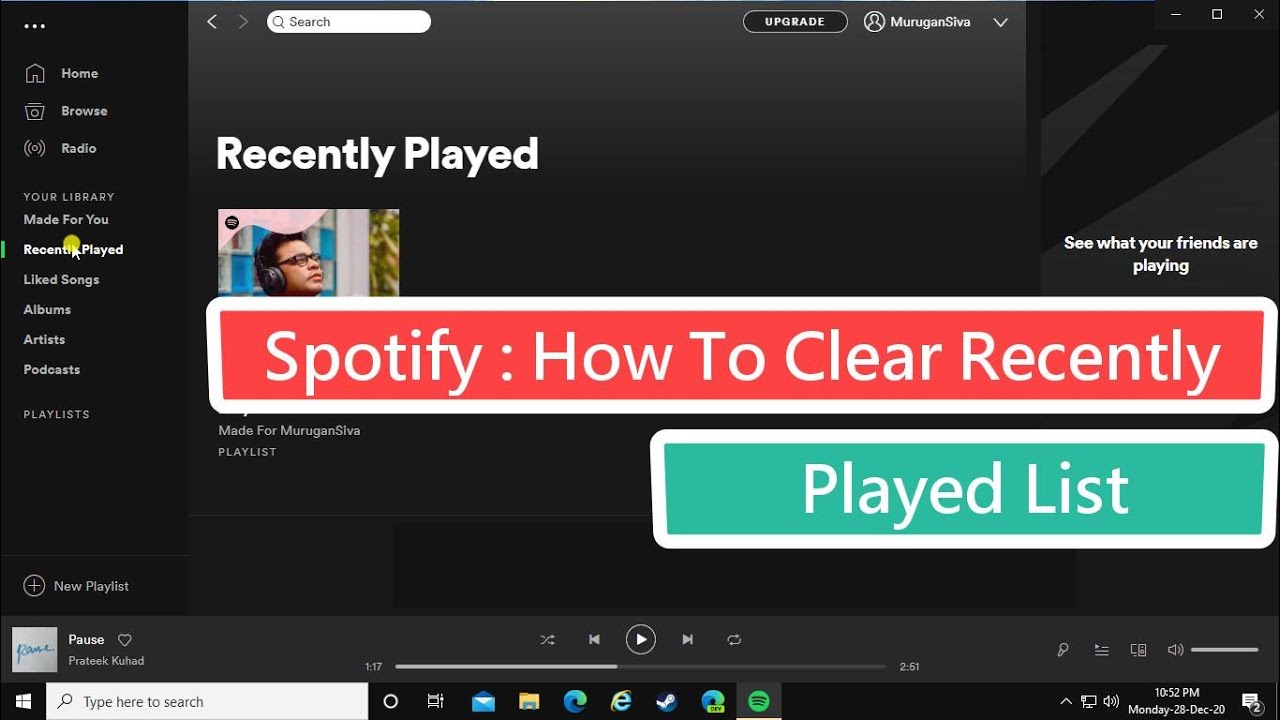 Cómo borrar la lista de reproducción reciente en Spotify