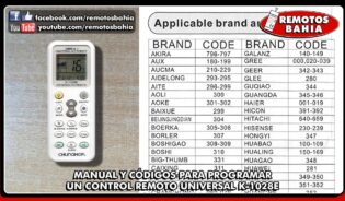 Lista de códigos para configurar control remoto universal