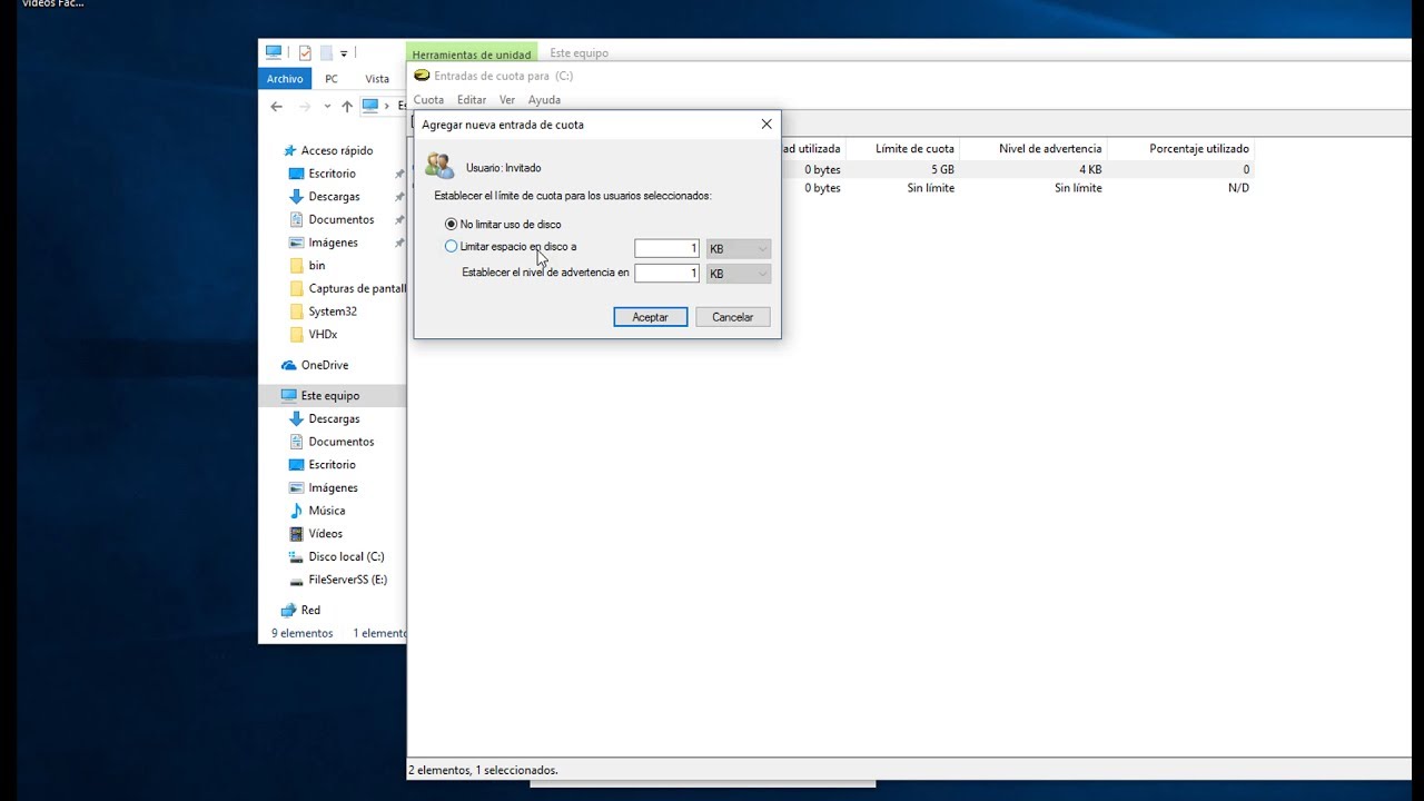 C mo Configurar Entradas De Cuota De Disco Mundowin