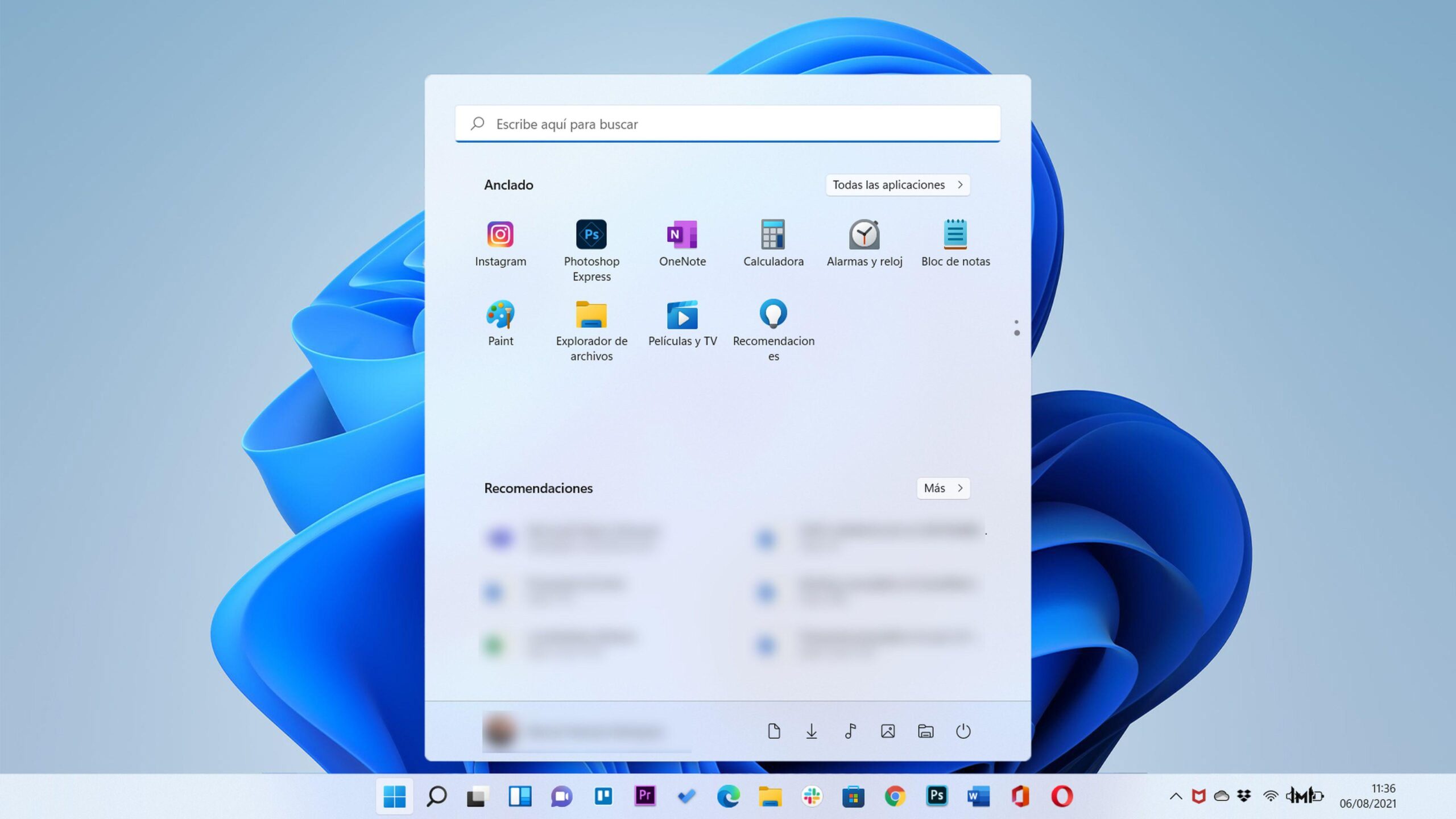 Personalizar el menú Inicio de Windows 11