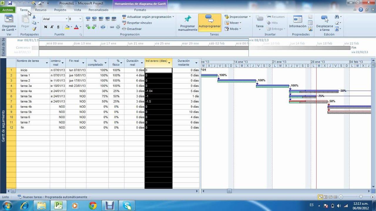 Seguimiento del progreso en Microsoft Project