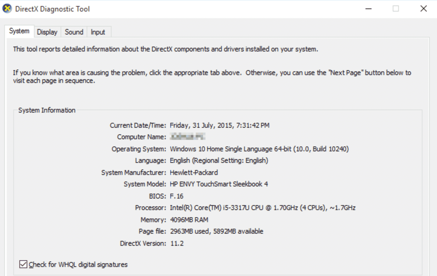Comprobar DirectX en Windows 11