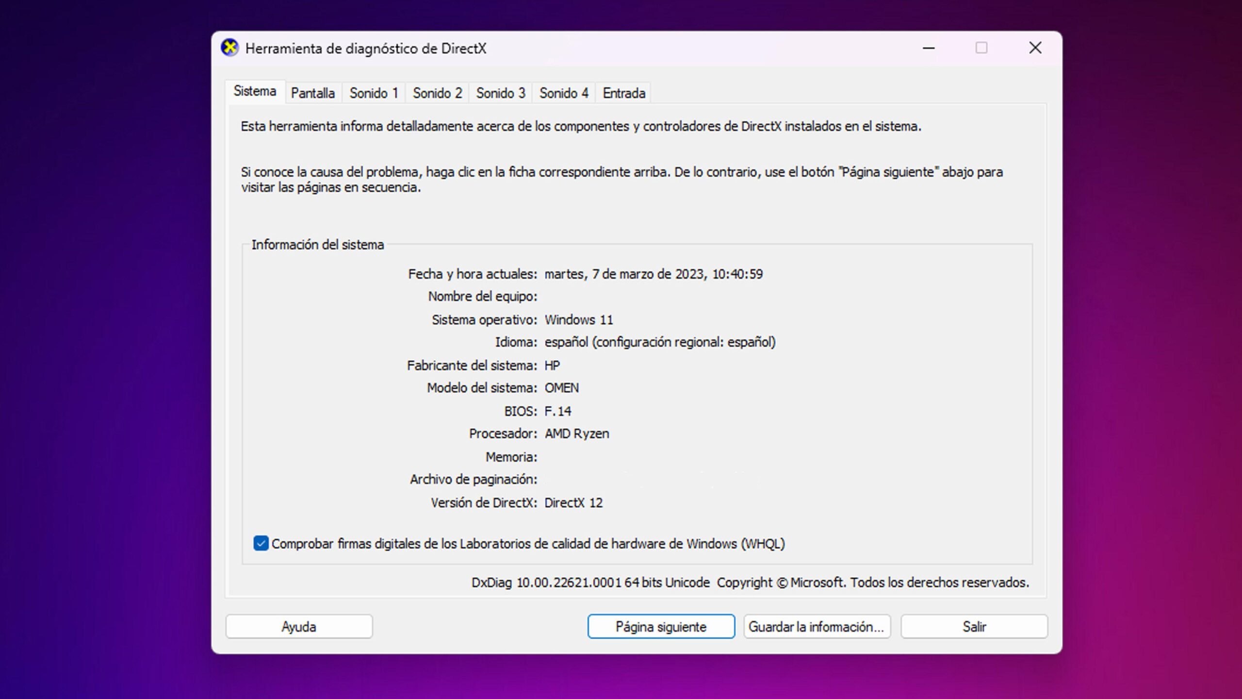 Versión de DirectX en Windows 11
