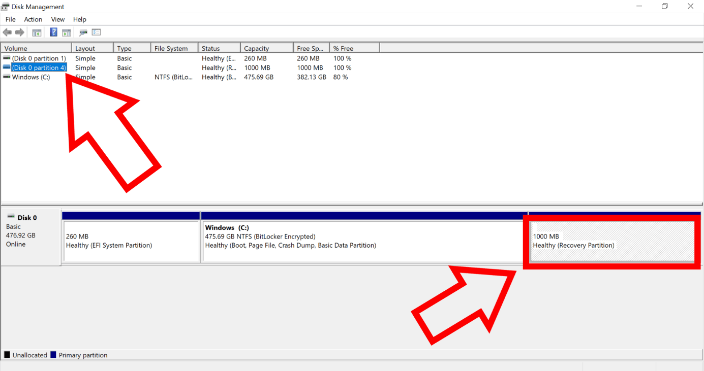 particion efi windows