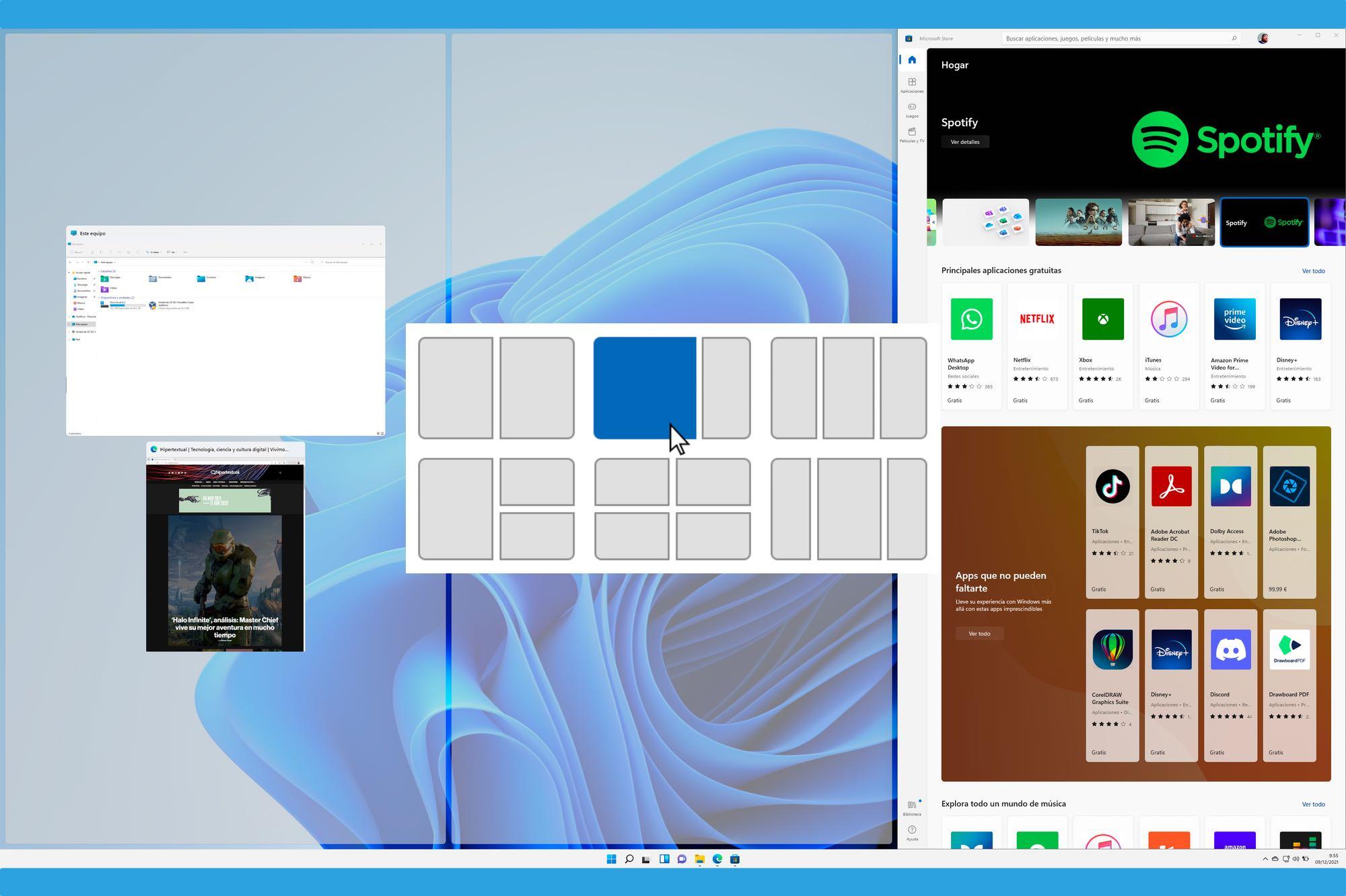 Atajos y vista de tareas en Windows 11