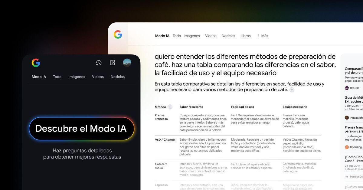 Búsqueda multimodal con Modo IA