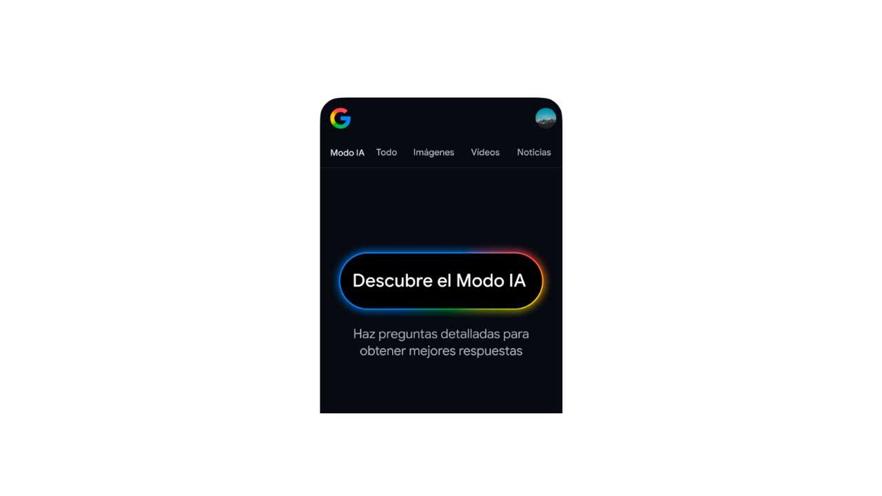 Interfaz del Modo IA de Google