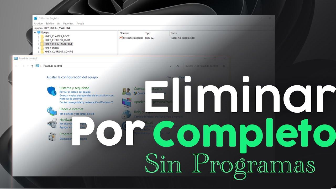 Panel de control para desinstalar programas