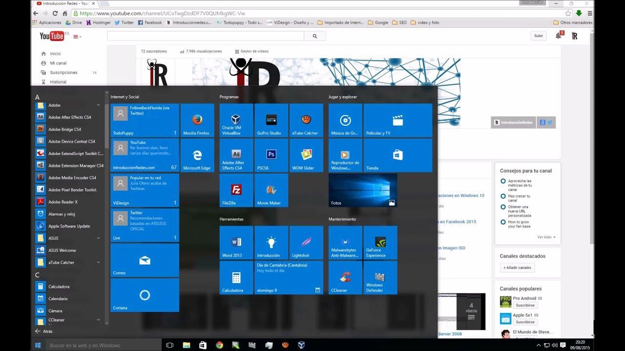 Configuración aplicaciones y características Windows 10