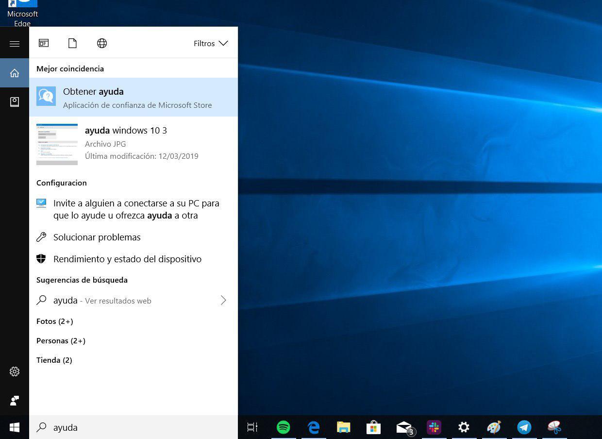Ayuda en Windows 10