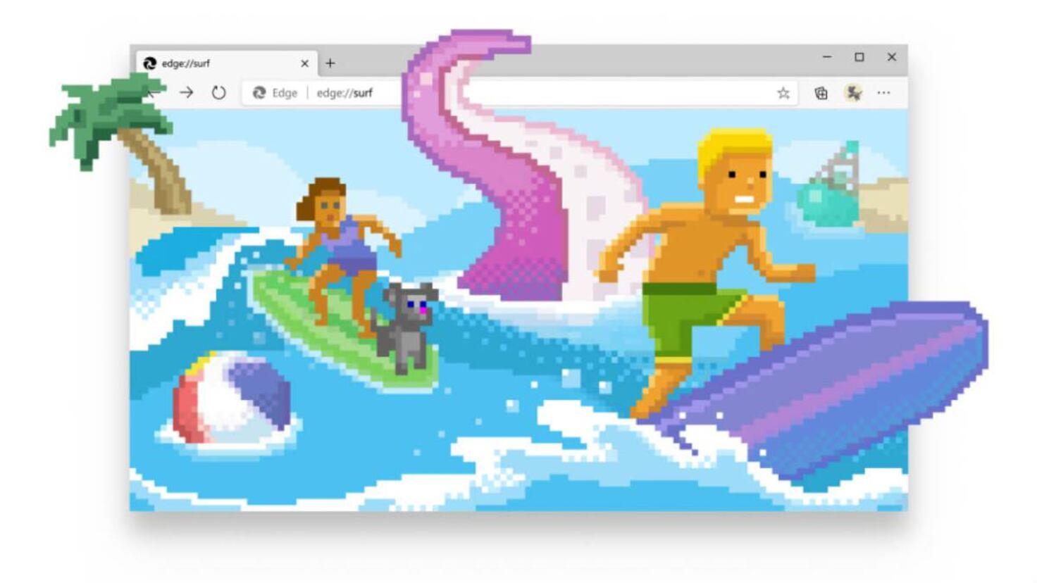 Juego oculto de surf en Microsoft Edge