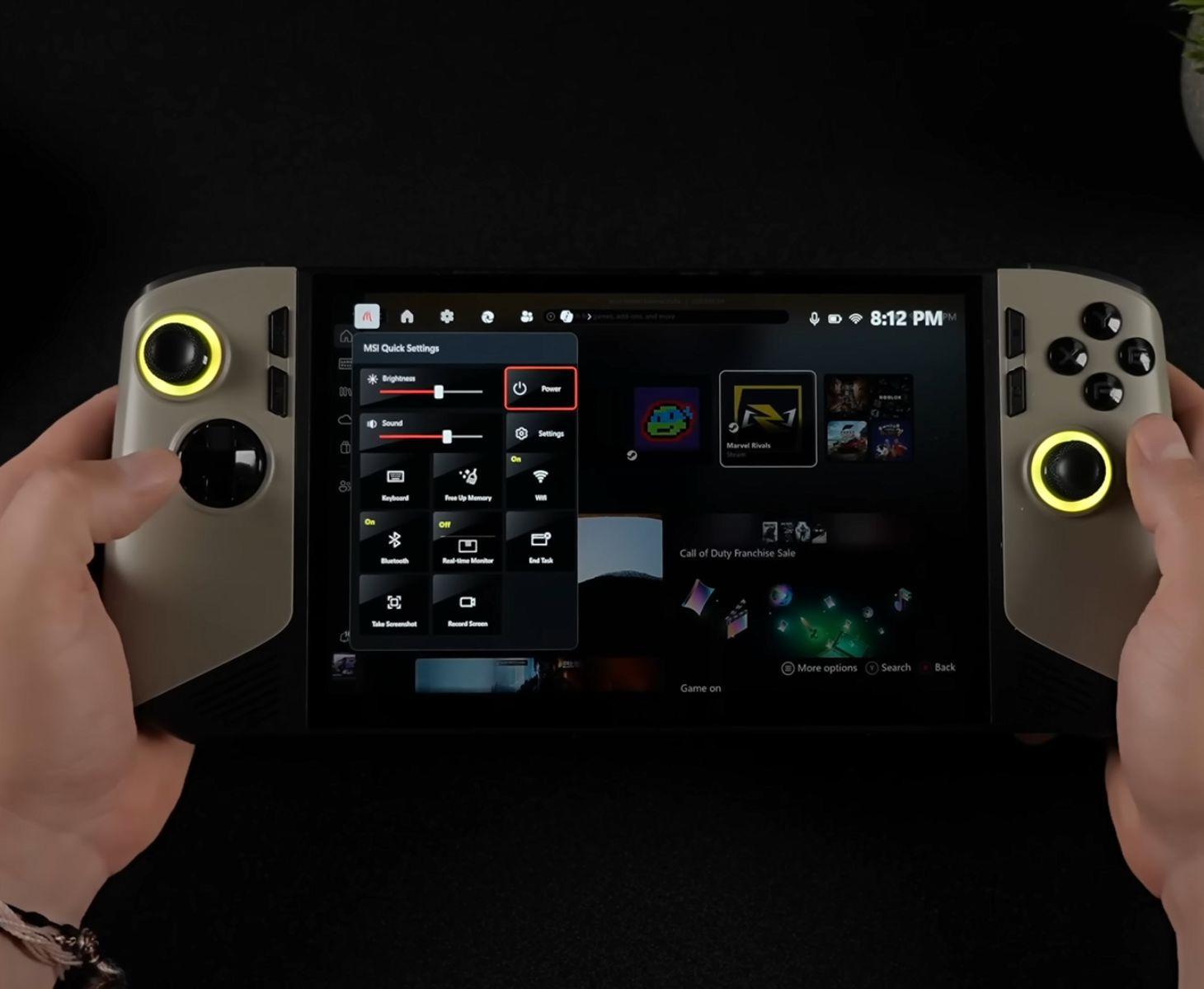 Experiencia a pantalla completa en MSI Claw