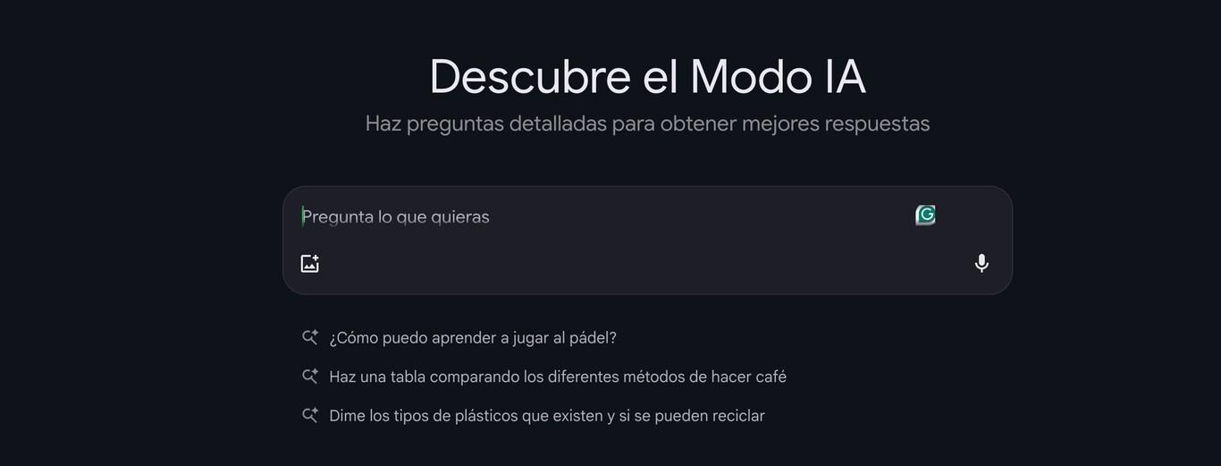 Funciones del Modo IA en Chrome móvil