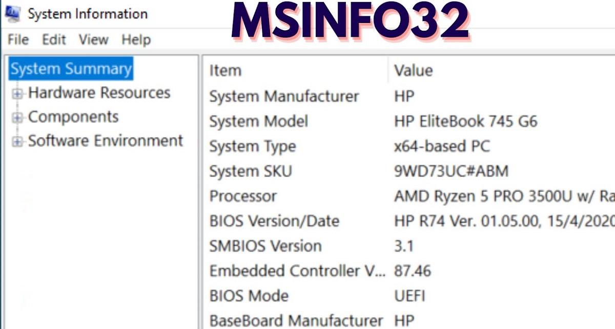 Ventana de Información del sistema