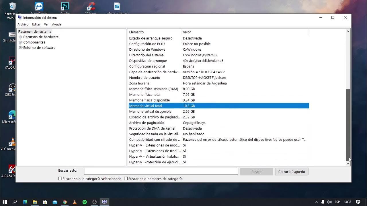 Herramienta Msinfo32 en Windows