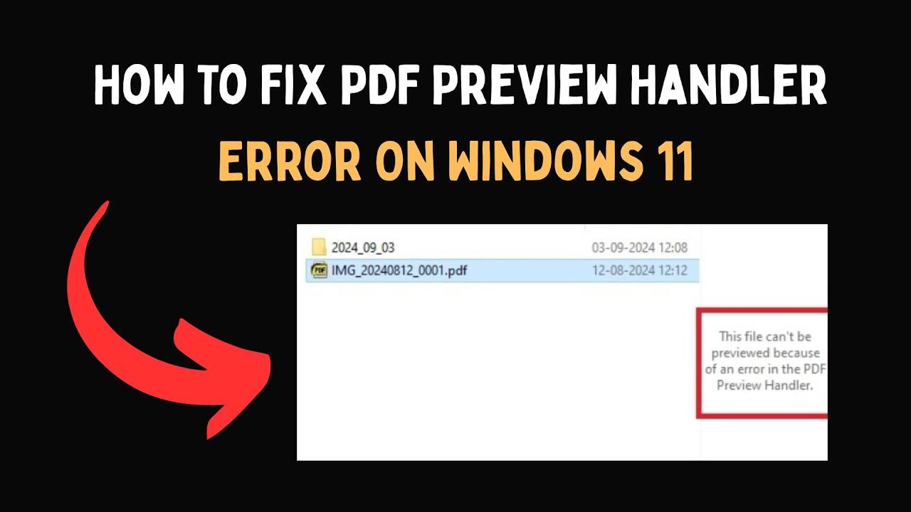 Solución al error PDF Preview Handler en Windows