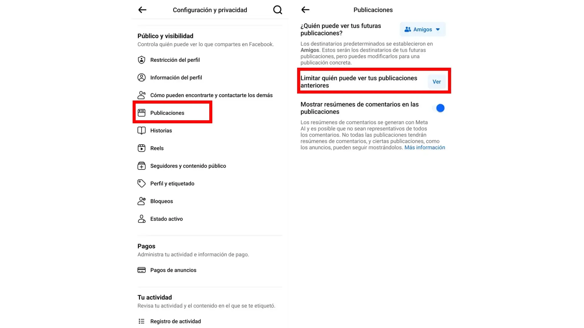 Limitar el público de publicaciones en Facebook
