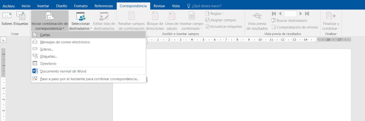 Documentos en una combinación de correspondencia
