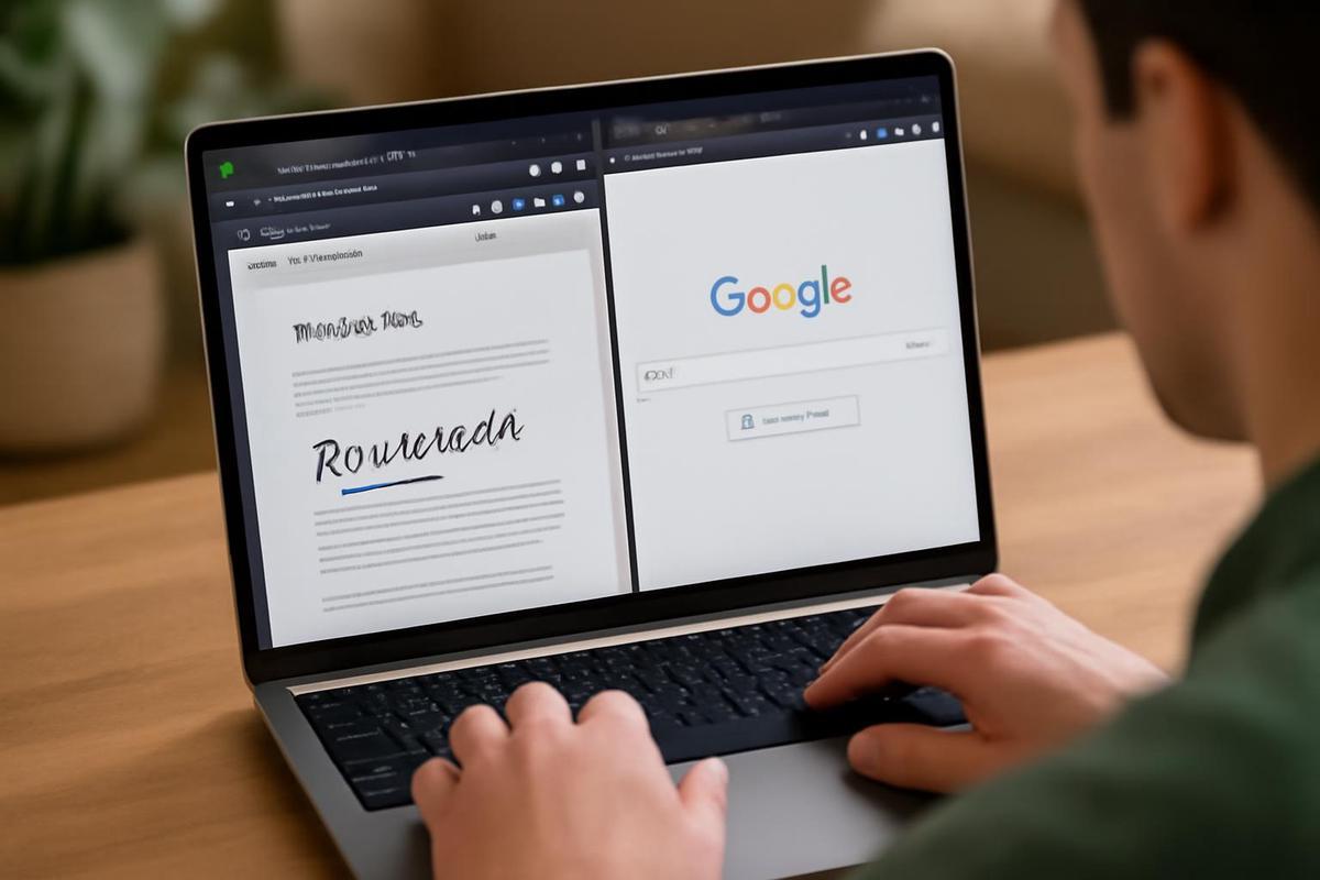 Navegador Chrome con vista dividida